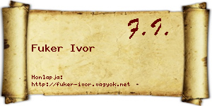 Fuker Ivor névjegykártya